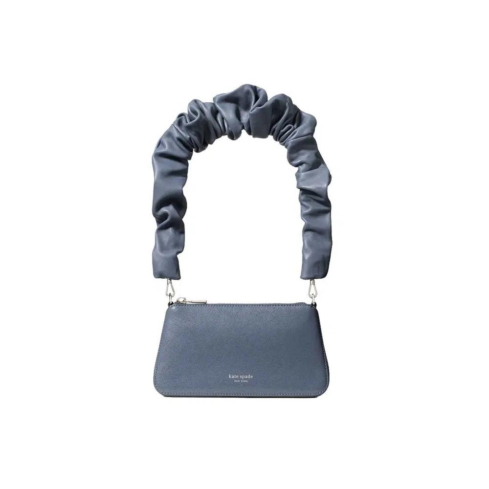 Grace Glazed Leather Shoulder Bag, синий KN040 1
