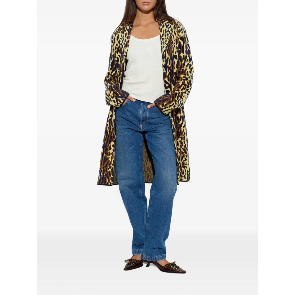 yellow animalier wool chenille coat 2