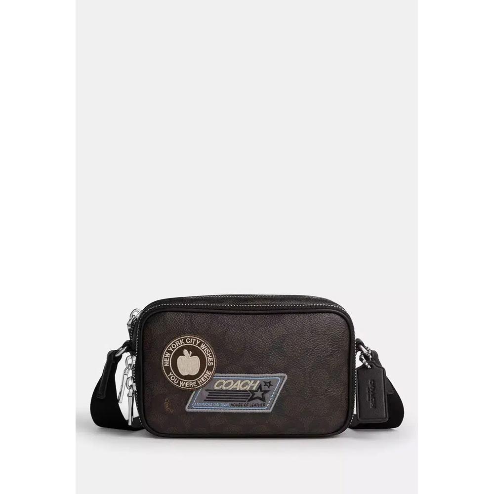 Сумка через плечо Colton Crossbody 19 из парусины Signature с патчами 1
