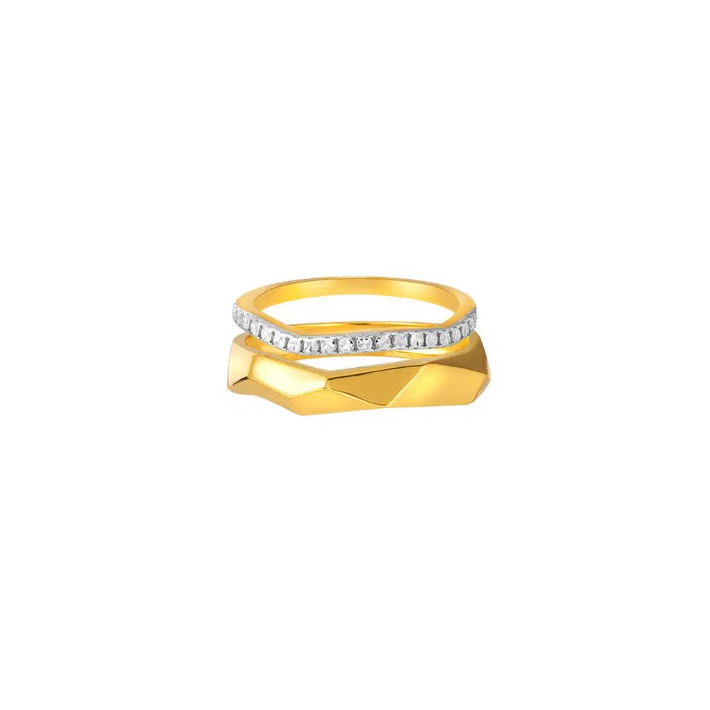TOMEI Diamond Cut Collection 2-в-1 Кольцо, желтое золото 916/22K 1