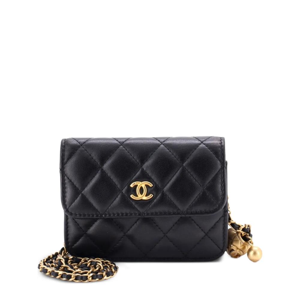 Мини-сумка через плечо Pearl Crush Flap Clutch with Chain Quilted Lambskin 1