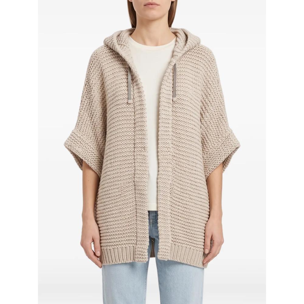 chunky-knit short-sleeve cardigan 1