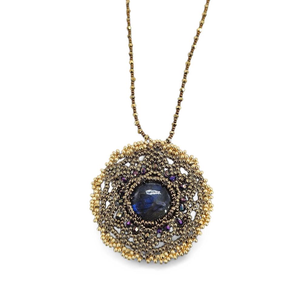 Mandala Dreamer labradorite pendant necklace 2