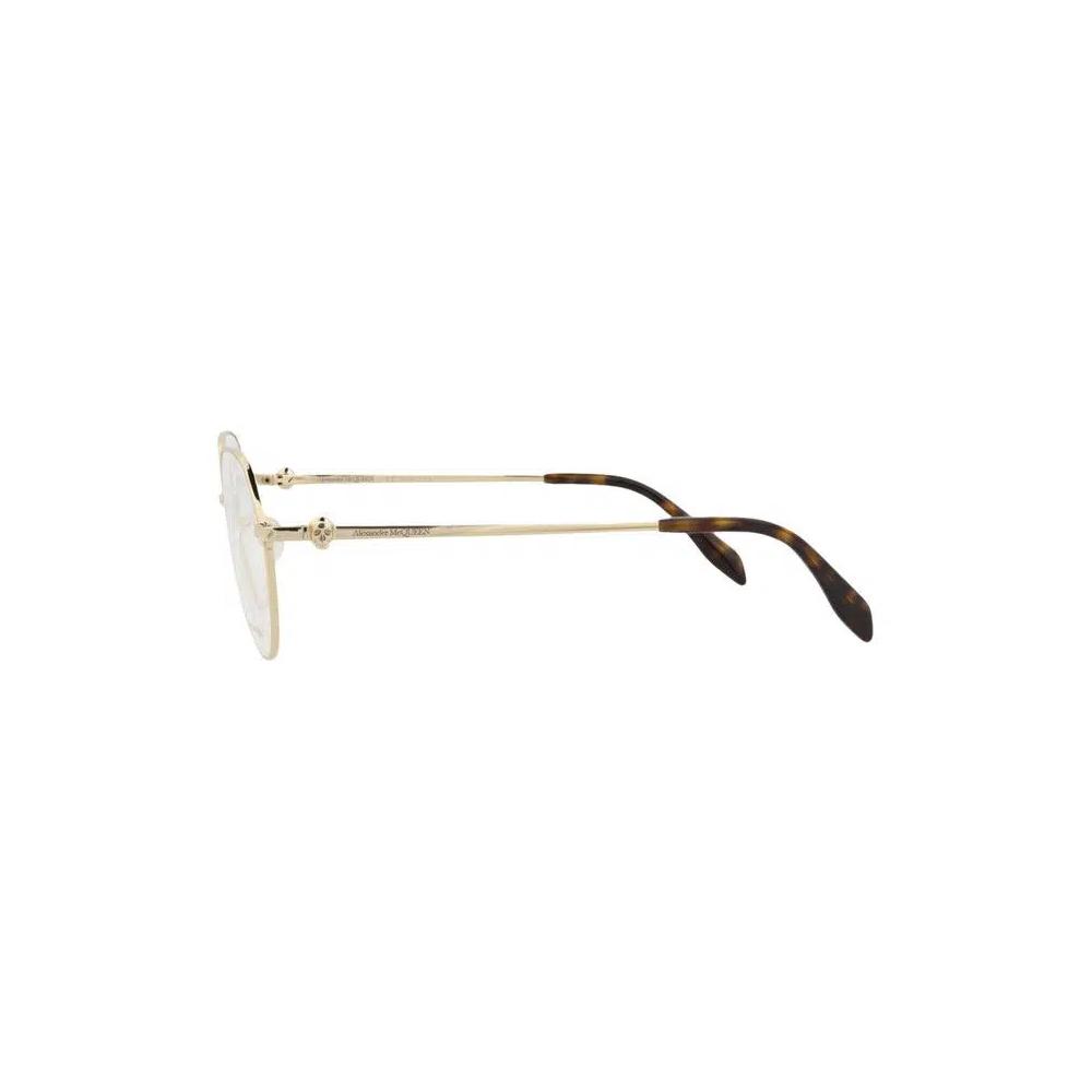 Оправы Alexander McQueen Round-Frame Metal Optical Frames 'Gold Transparent' 3