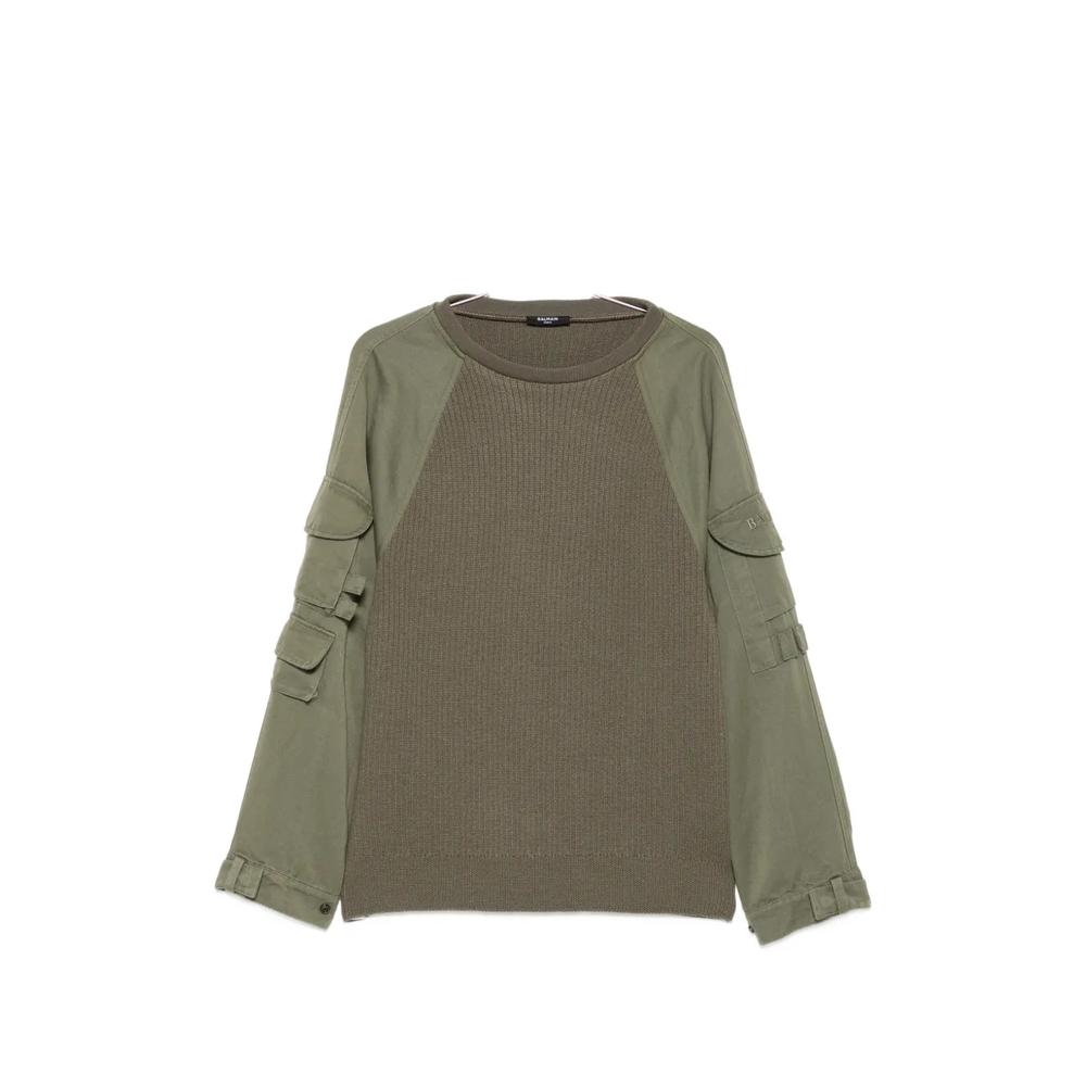 cargo-pocket panelled sweater 1