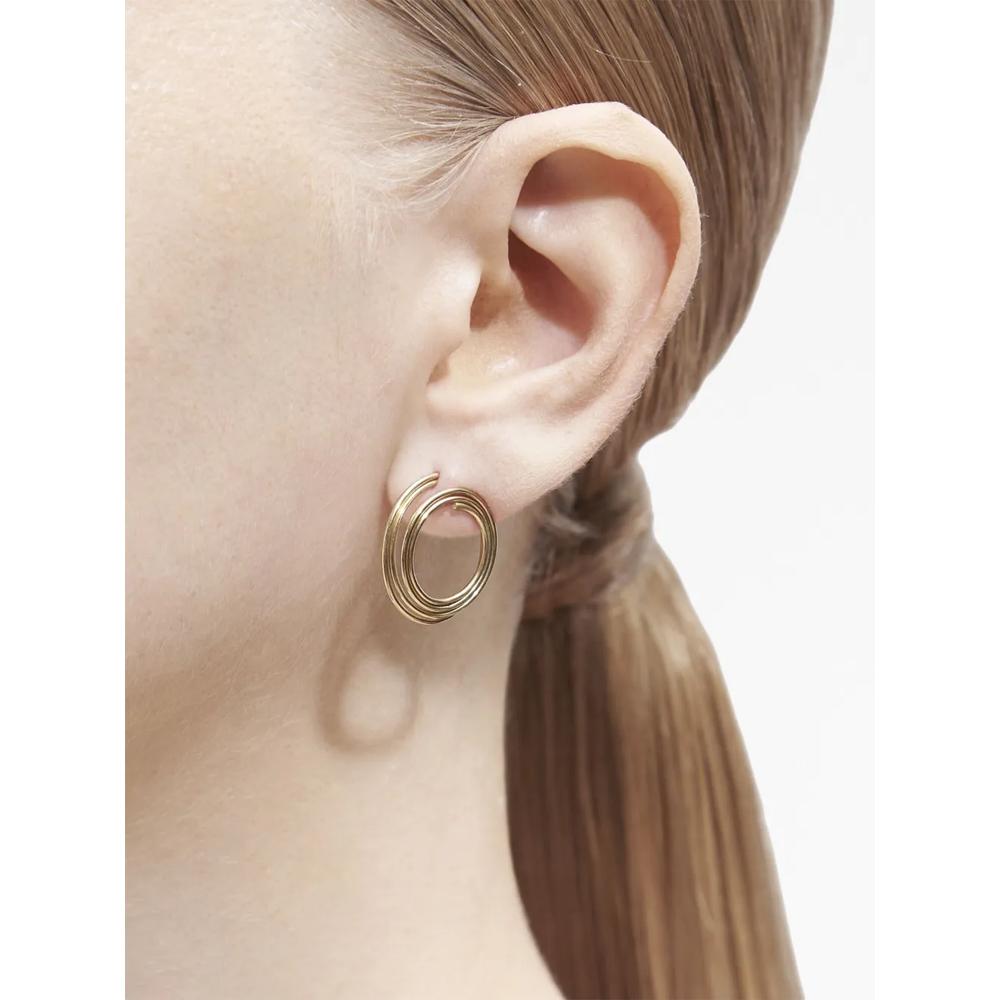 Серьга Flat Hoop 01 из желтого золота 2