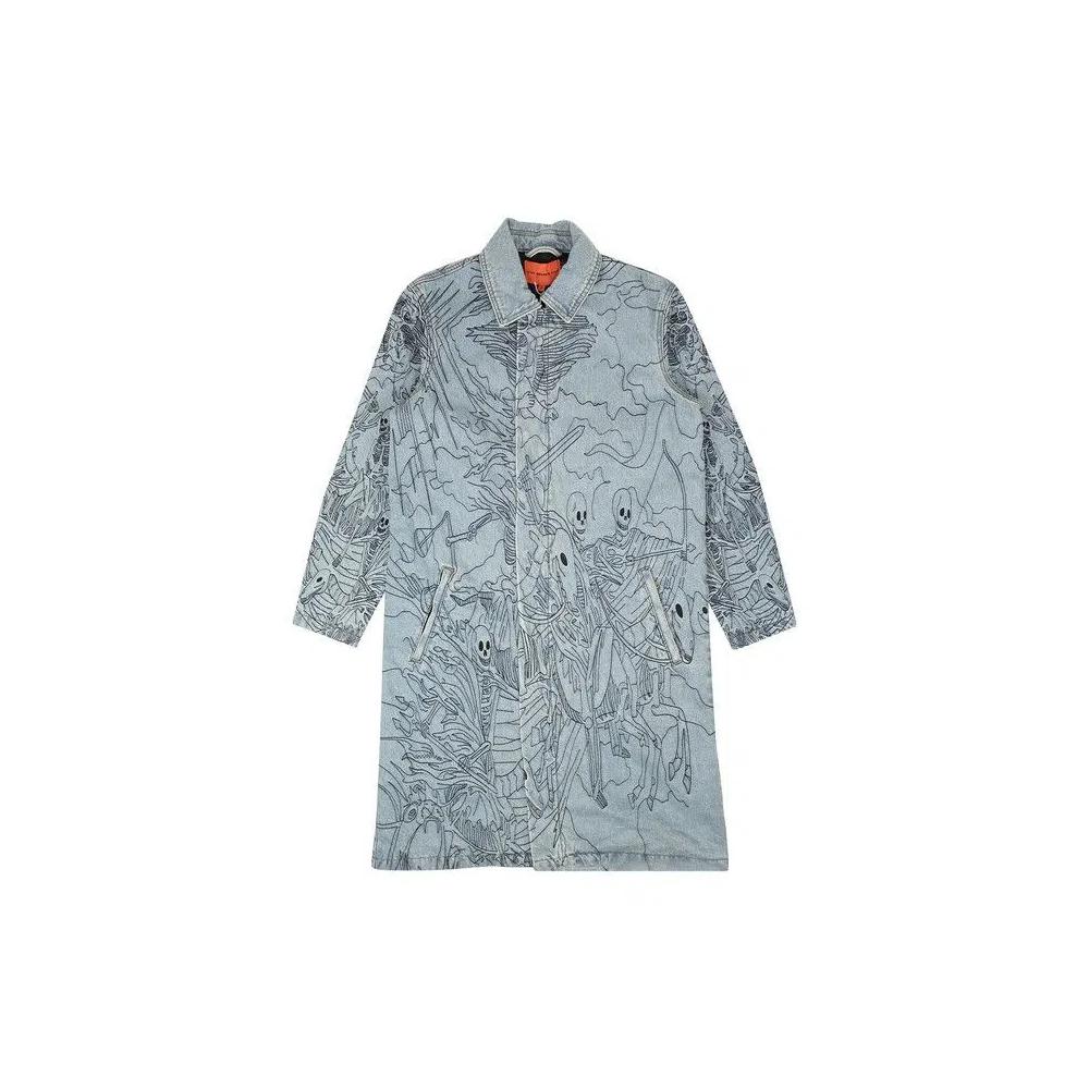 Тренчи Who Decides War Four Horsemen Denim Trench Coat 'Blue' 1
