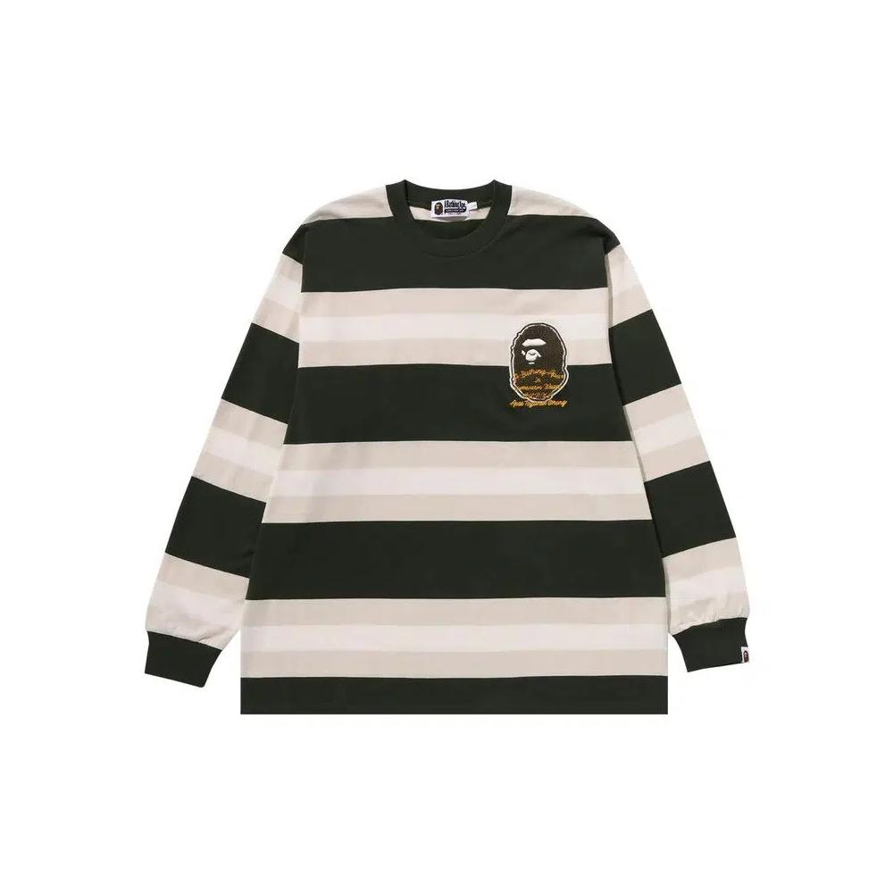 Футболки с длинным рукавом BAPE Badge Hoop Футболка с длинным рукавом 'Зеленый' 1