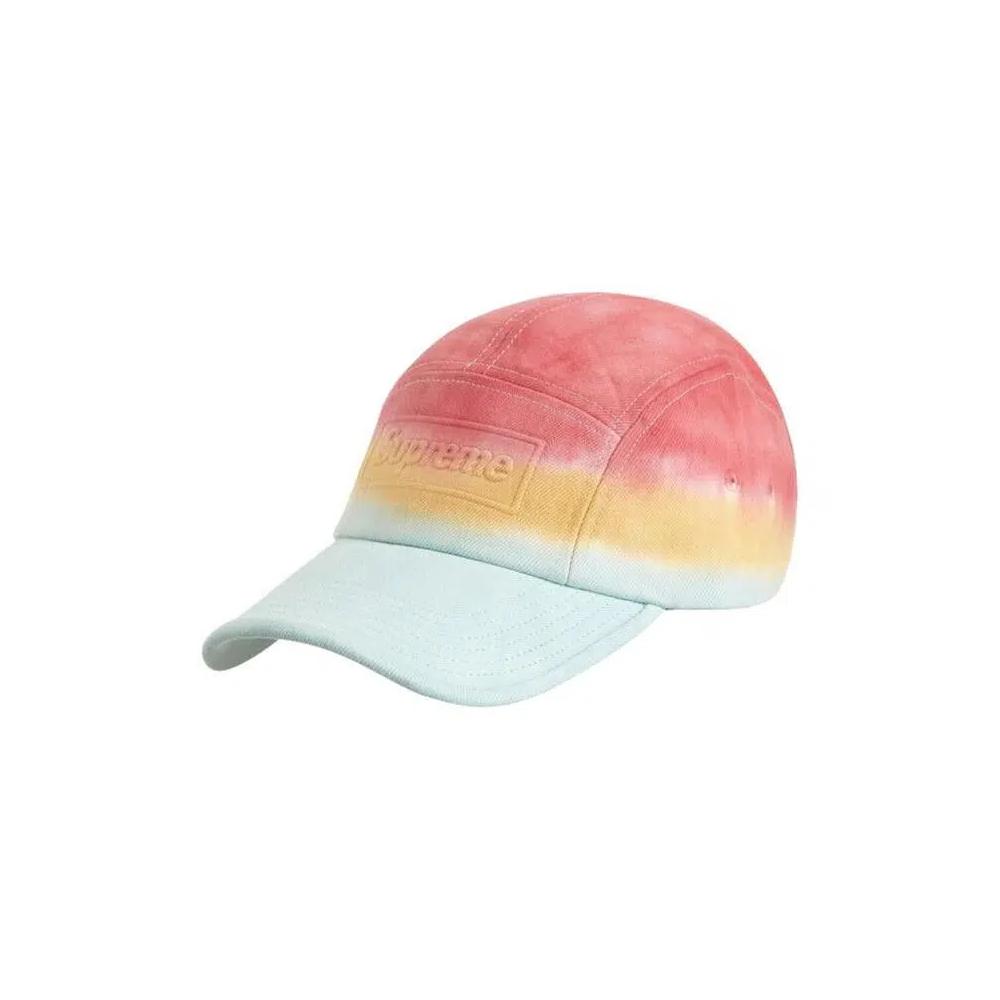 Кепки Supreme Embossed Denim Camp Cap «Red Dip Dye» 1