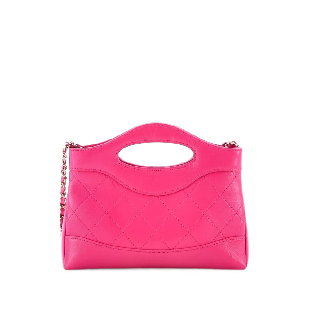 31 Shopping Bag Clutch with Chain Quilted Shiny Crumpled Calfskin Small crossbody bag 1