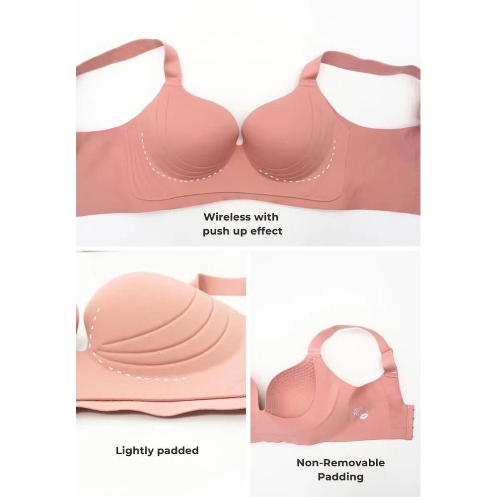 Премиальный бюстгальтер Wynter Plus Size Seamless Wireless Support цвета вина 3