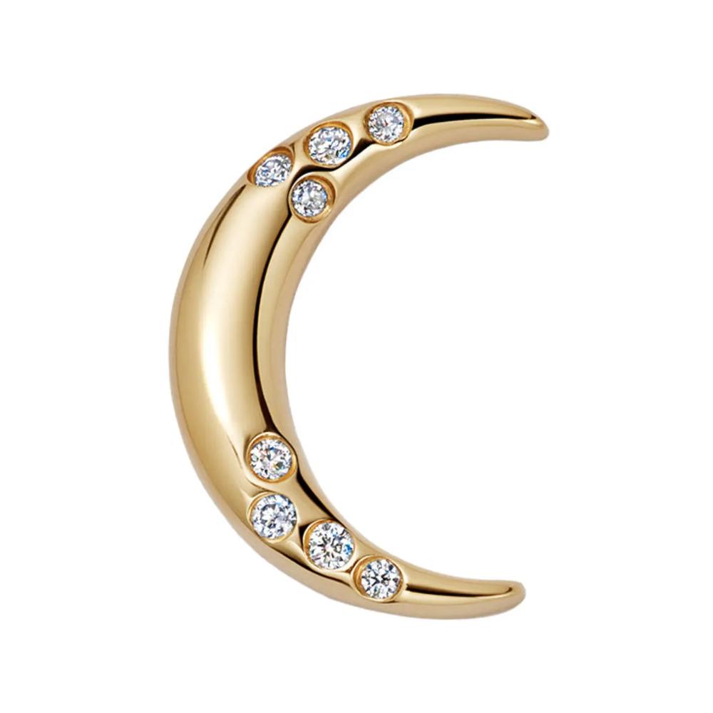 Подвеска crescent moon из желтого золота с бриллиантами 2