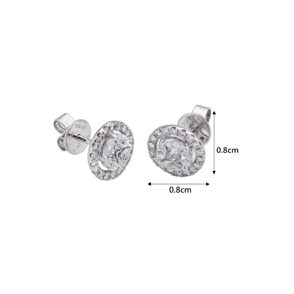 Серьги с бриллиантами LITZ 18K белое золото C-DE0019 4