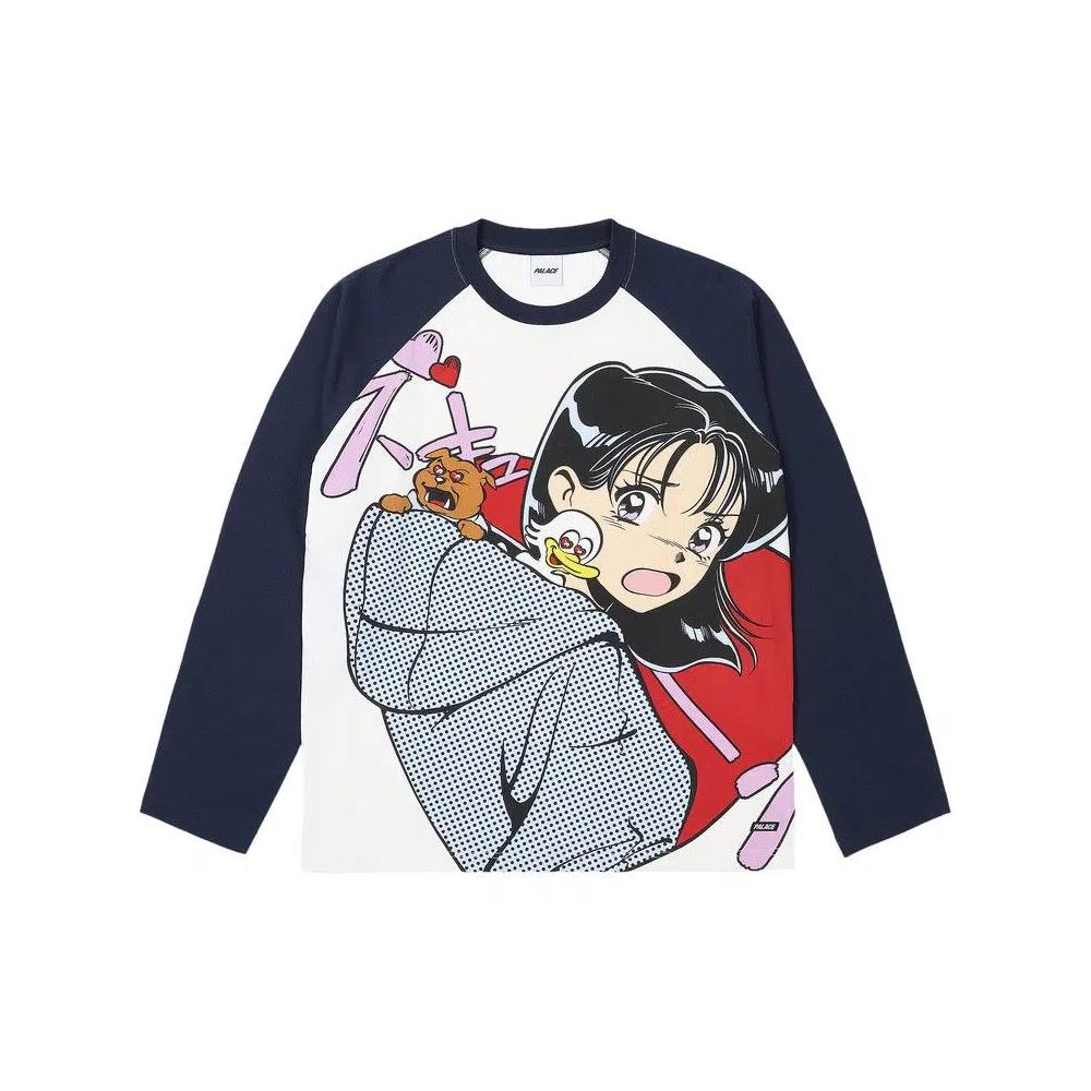 Топы Palace Rear View Raglan Long-Sleeve 'Navy/Mutlicolor' 1