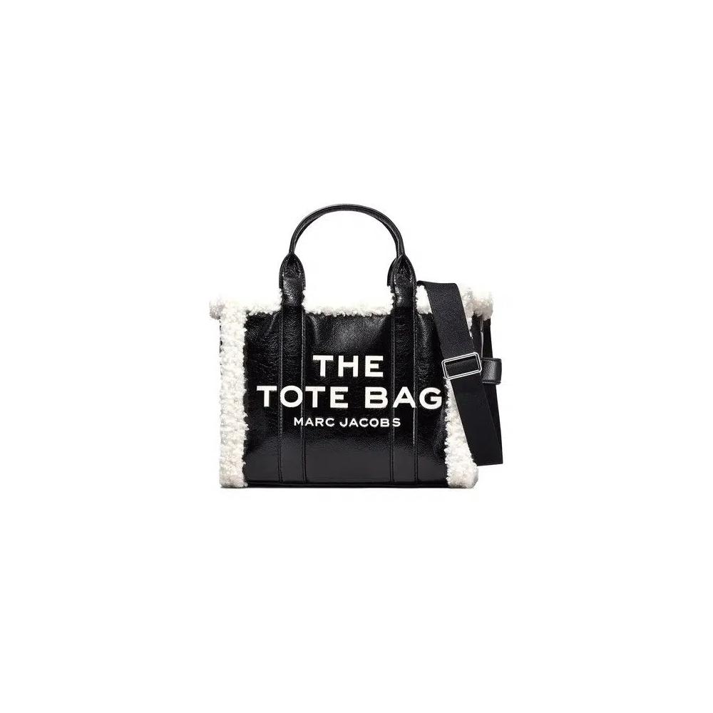 Сумки-тоут Marc Jacobs Crinkle Shearling Medium Tote Bag 'Черный/Белый' 1