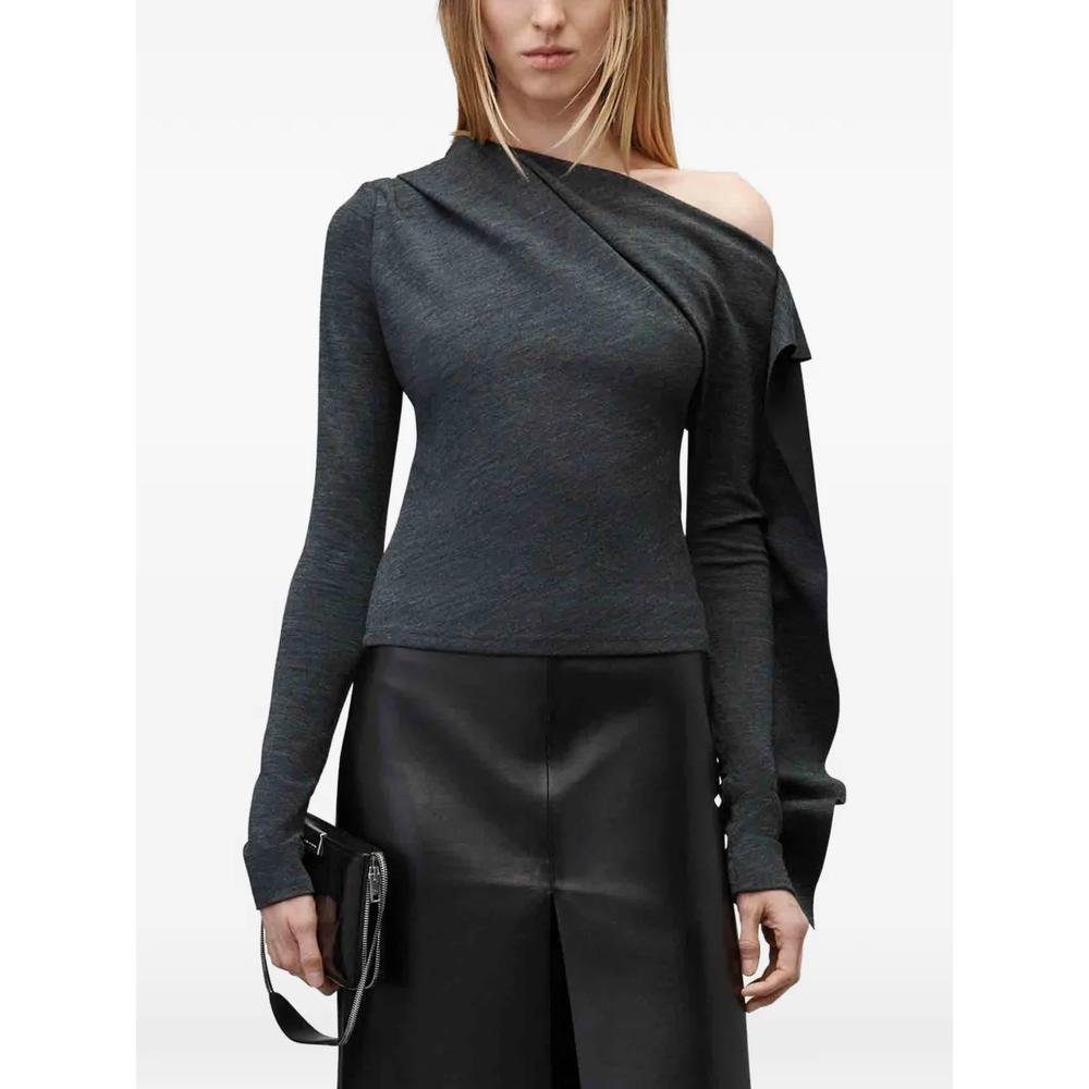 off-shoulder ruffled sweater 1