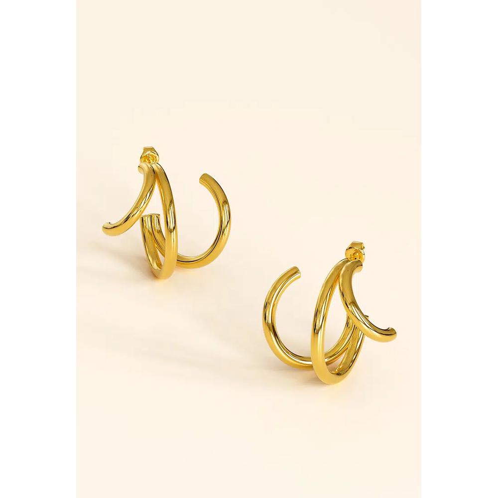 Серьги Diam Hoop Gold Layered 6