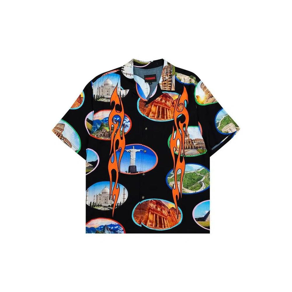 Рубашки на пуговицах Pleasures 7 Wonder Camp Shirt 'Black' 1