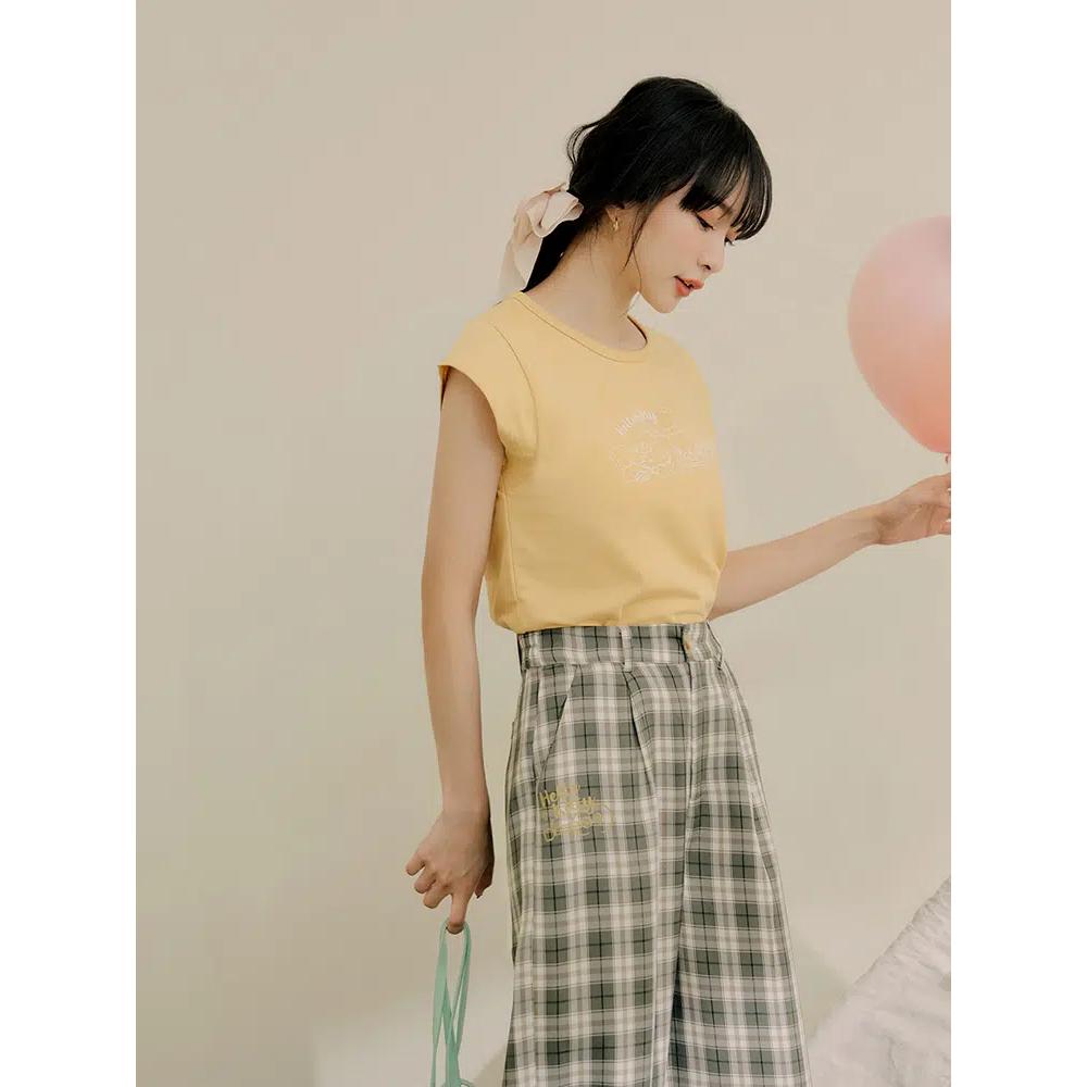 Широкие брюки с манжетами KITTY Gingham [KB1466] 3