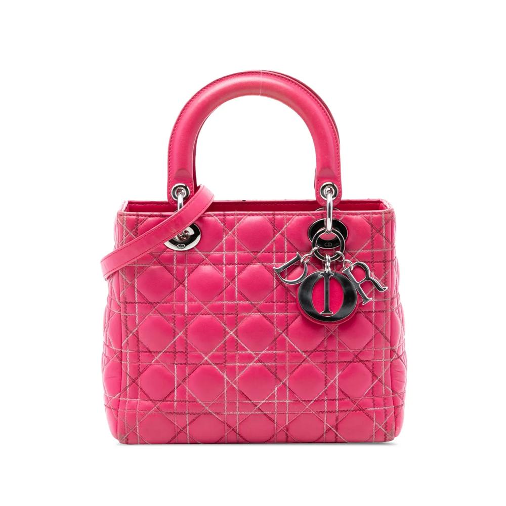 Сумка-сэтчел Cannage Contrast Stitch Lady Dior среднего размера (2011 год) 1