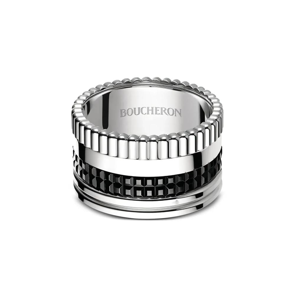 Кольцо Quatre Black Edition из белого золота 1