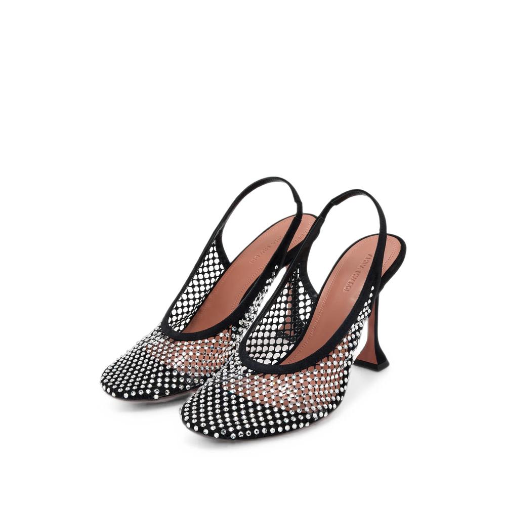 Dolly crystal-net slingback pumps 2