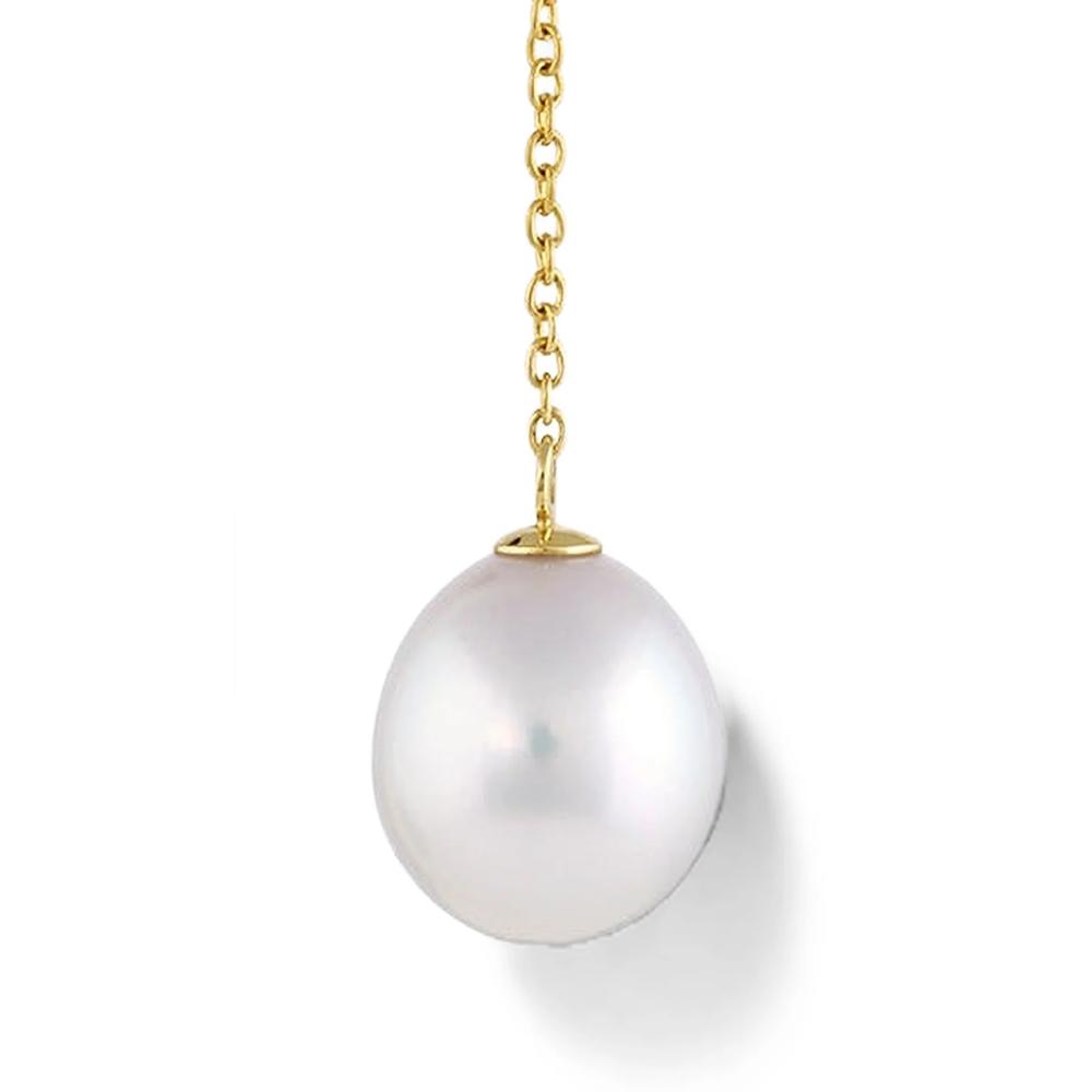 South Sea pearl and diamond dangle earrings 2