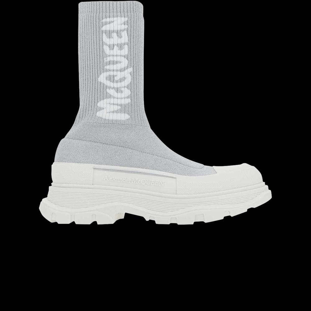 Ботинки Alexander McQueen Wmns Tread Slick Boot «Серый/Белый» 1