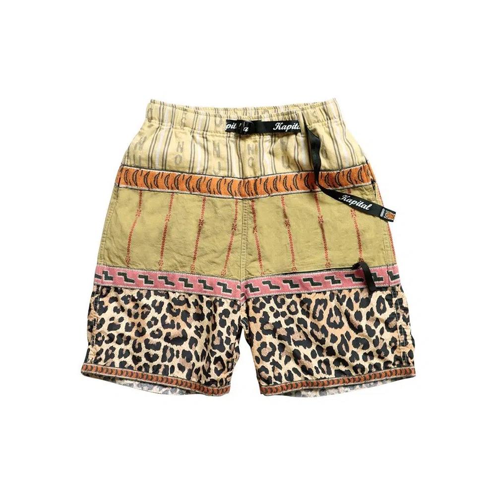 Kapital Crazy Patchwork ECO BAKA шорты 'Light Khaki' 1