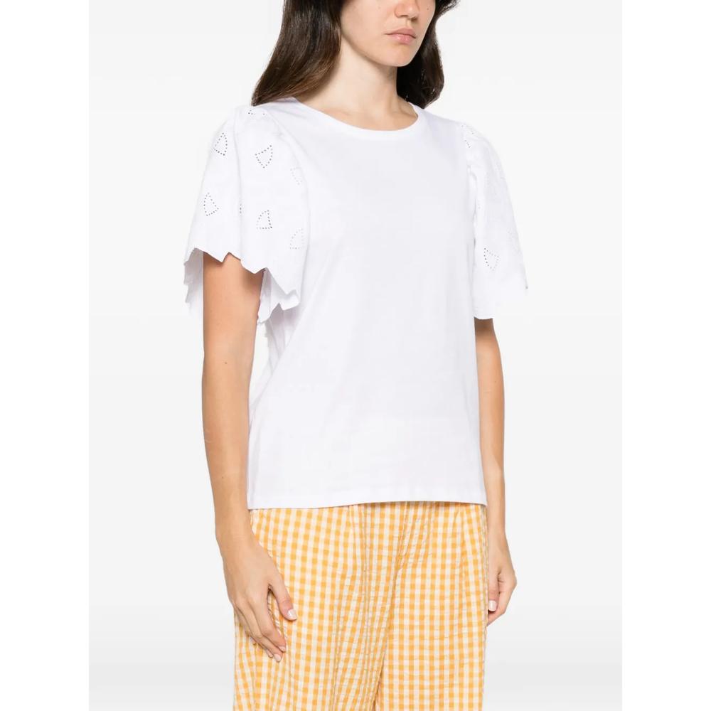 broderie-anglaise flutter-sleeve T-shirt 3