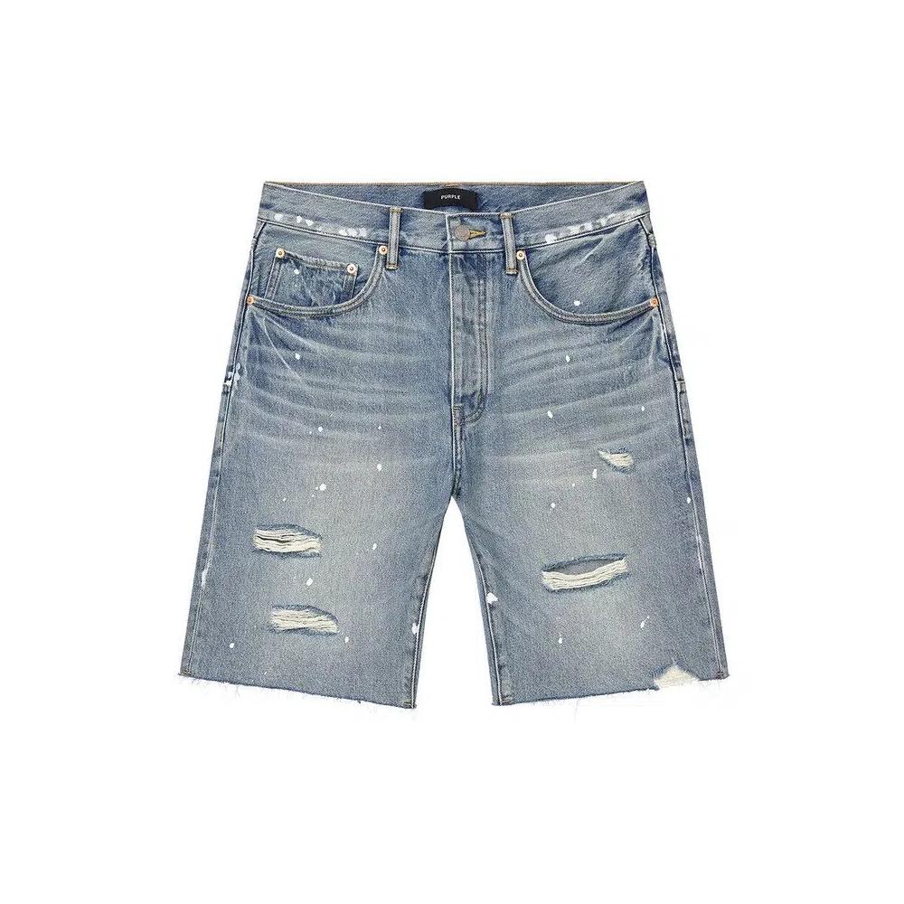 Шорты PURPLE BRAND P059 Painterly Rip Short 'Light Indigo' 1
