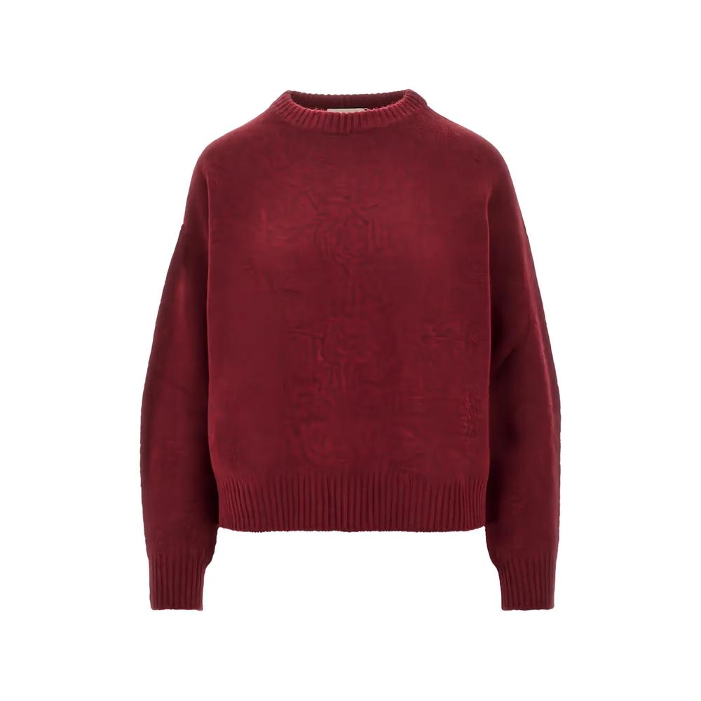 alpaca and wool-blend sweater - bordeaux 1