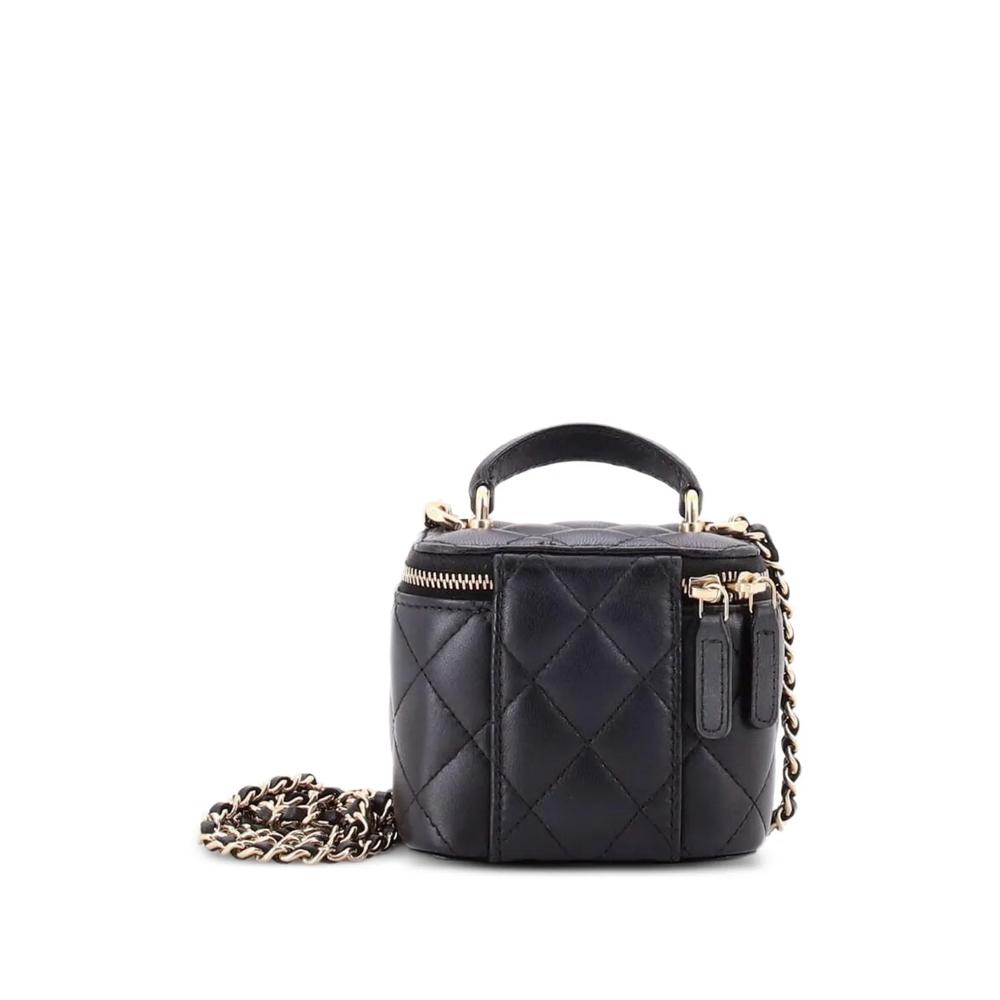 Мини-сумка через плечо Classic Top Handle Vanity Case with Chain Quilted Lambskin Mini 2