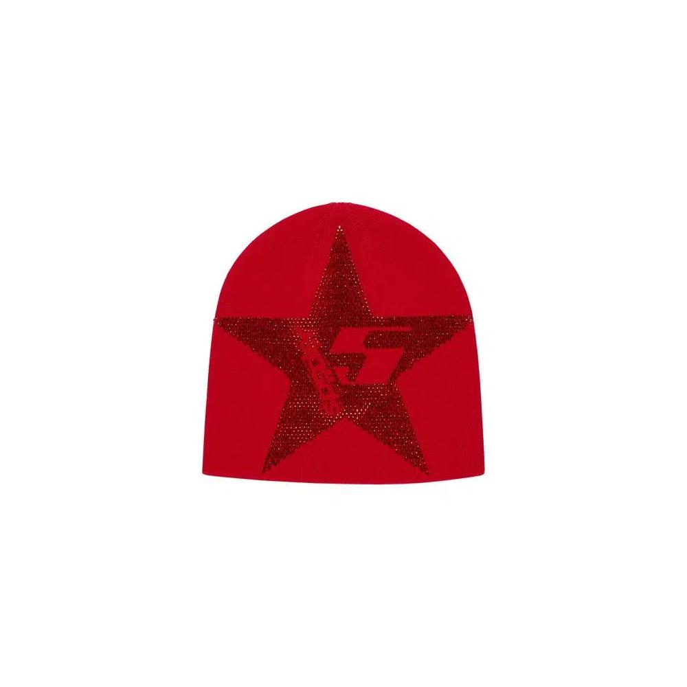 Бини Sp5der Star Rhinestone Skully 'Красный' 1