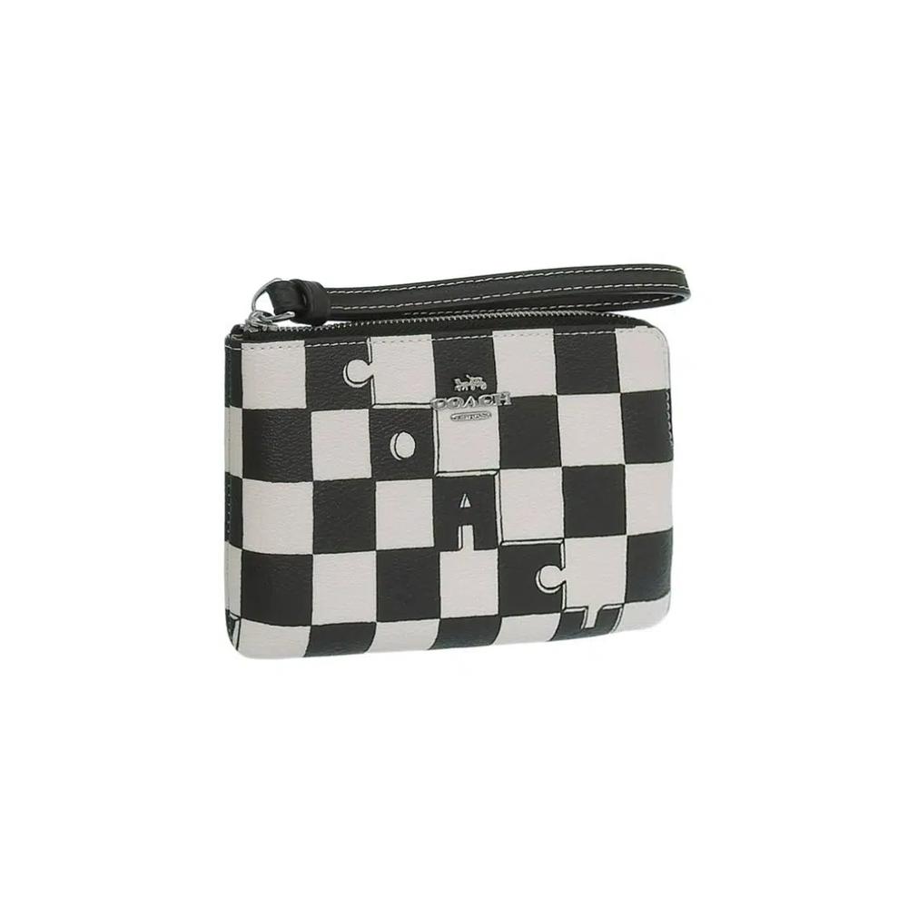 Кожаный кошелек Coach на молнии (CR813) — SV / ЧЕРНЫЙ / МЕЛ 2
