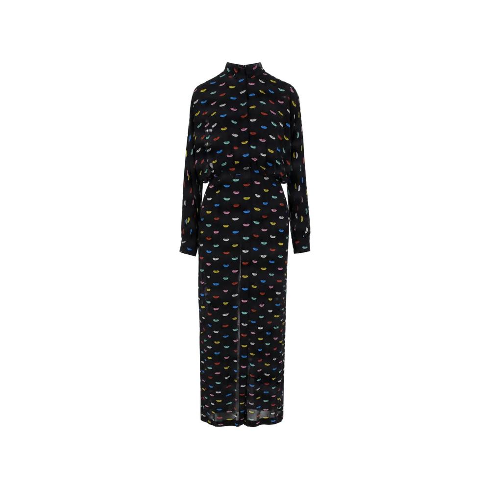 lips-print long-sleeve midi dress 1