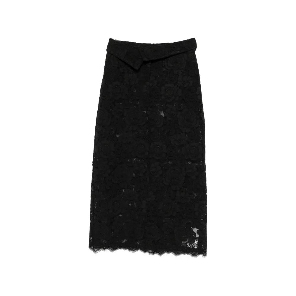 lace-embellished belted skirt 1