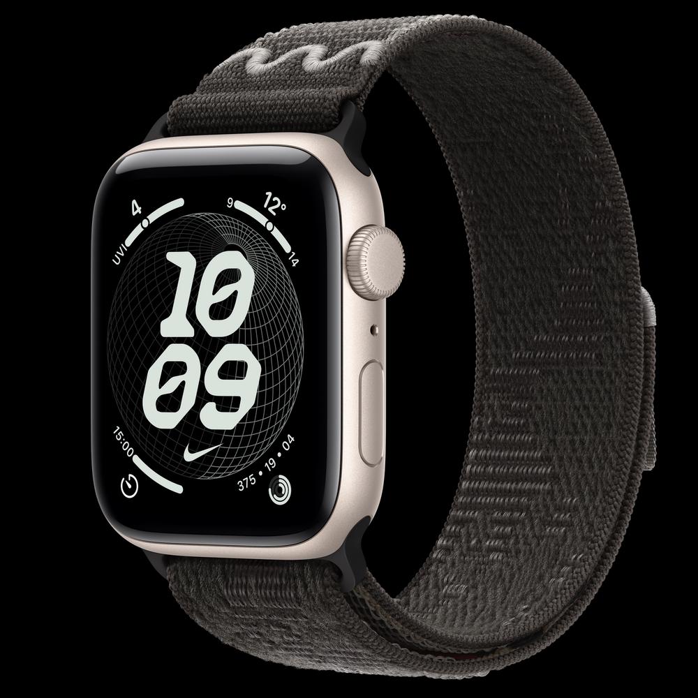 Apple Watch SE 3 44 мм, GPS, алюминий, Starlight, ремешок After Dark Black Nike Sport Loop 1