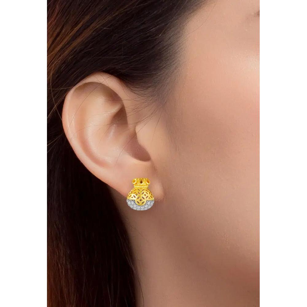TOMEI Diamond Cut Collection серьги-мешочки для денег, желтое золото 916/22K 3