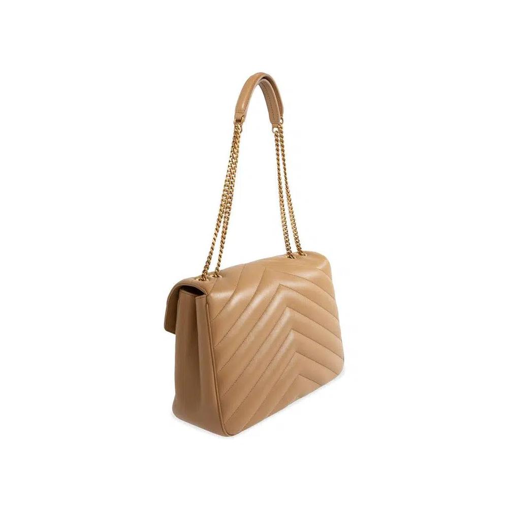 Сумки через плечо Saint Laurent Loulou Foldover Top Large Shoulder Bag 'Натуральный загар' 2