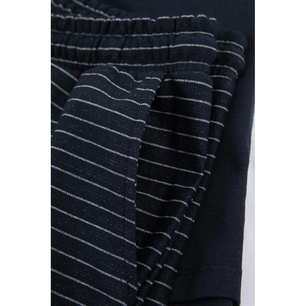 Темно-синий пижамный комплект Regular/Normal Cut Bottom Striped Knitted Tmnss26Pt00036 6