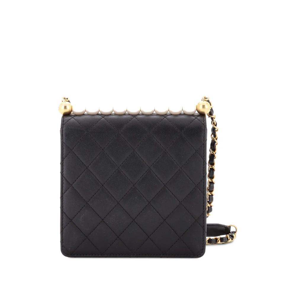 Мини-сумка через плечо Chic Pearls Flap Bag Quilted Lambskin 2