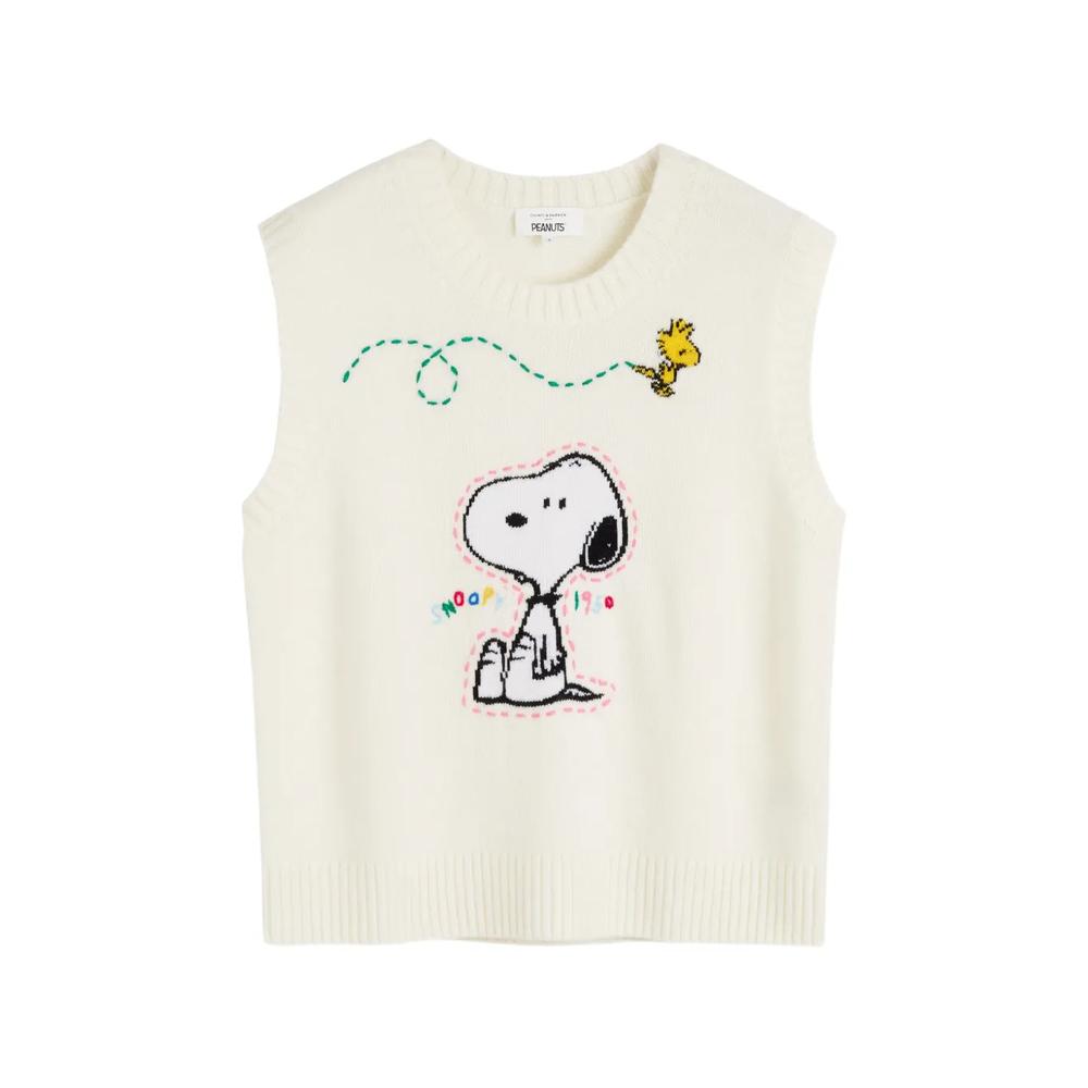 Свитер вязки интарсия с узором Snoopy 1