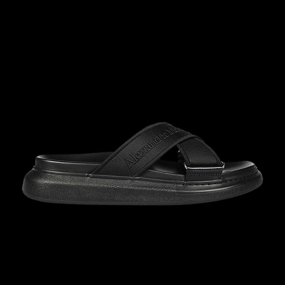 Слайды Alexander McQueen Oversized Hybrid Slide 'Black Silver' 1
