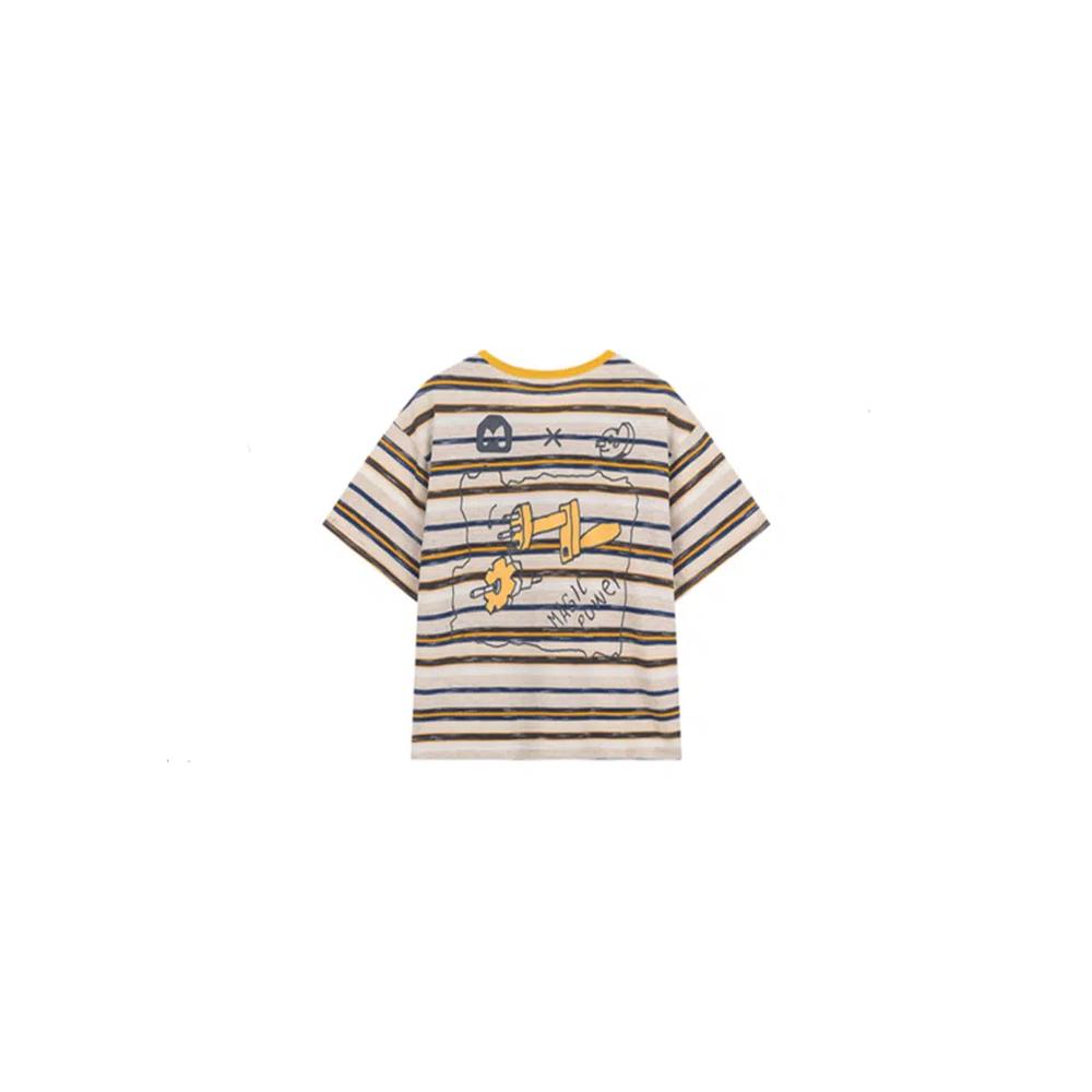 Футболка с графическим принтом и полосками 4