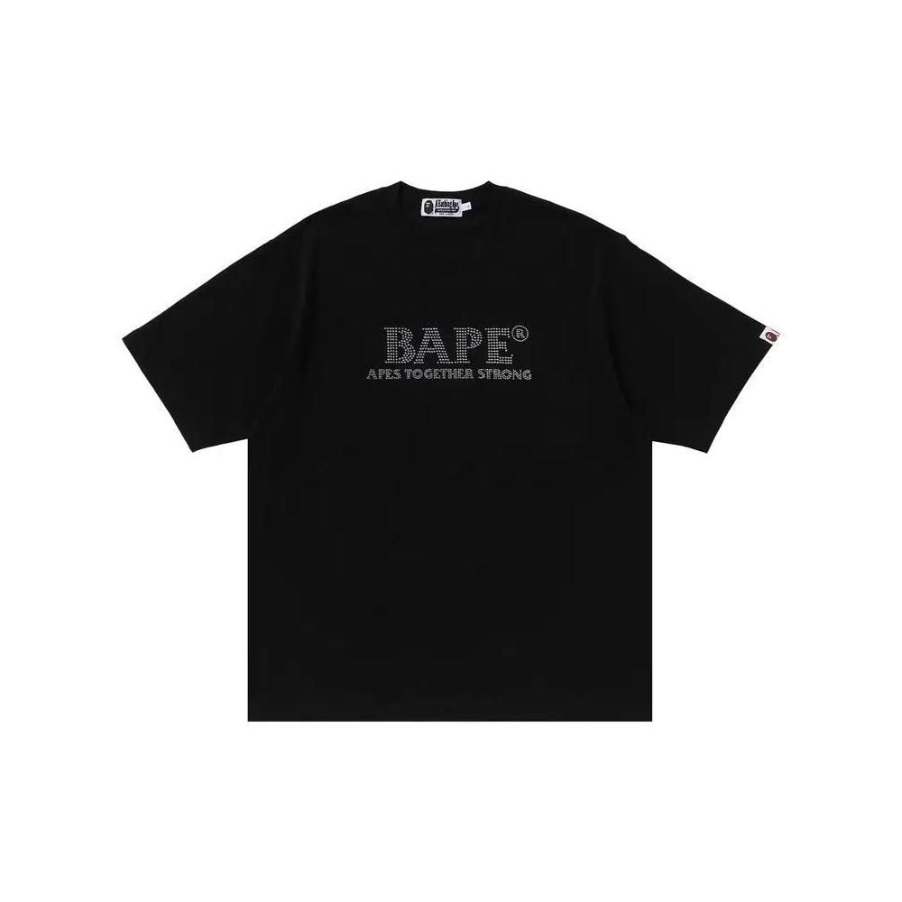 Футболка BAPE Rhinestone Logo Relaxed Fit Tee 'Черный' 2