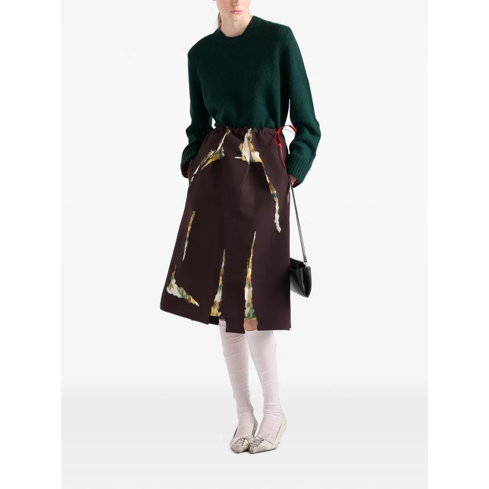 bonded gabardine skirt with devoré effect 2