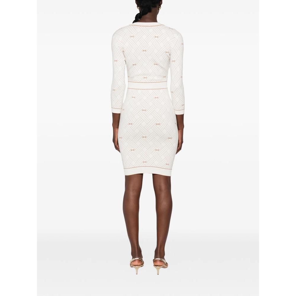 monogram-pattern button-front midi dress 4