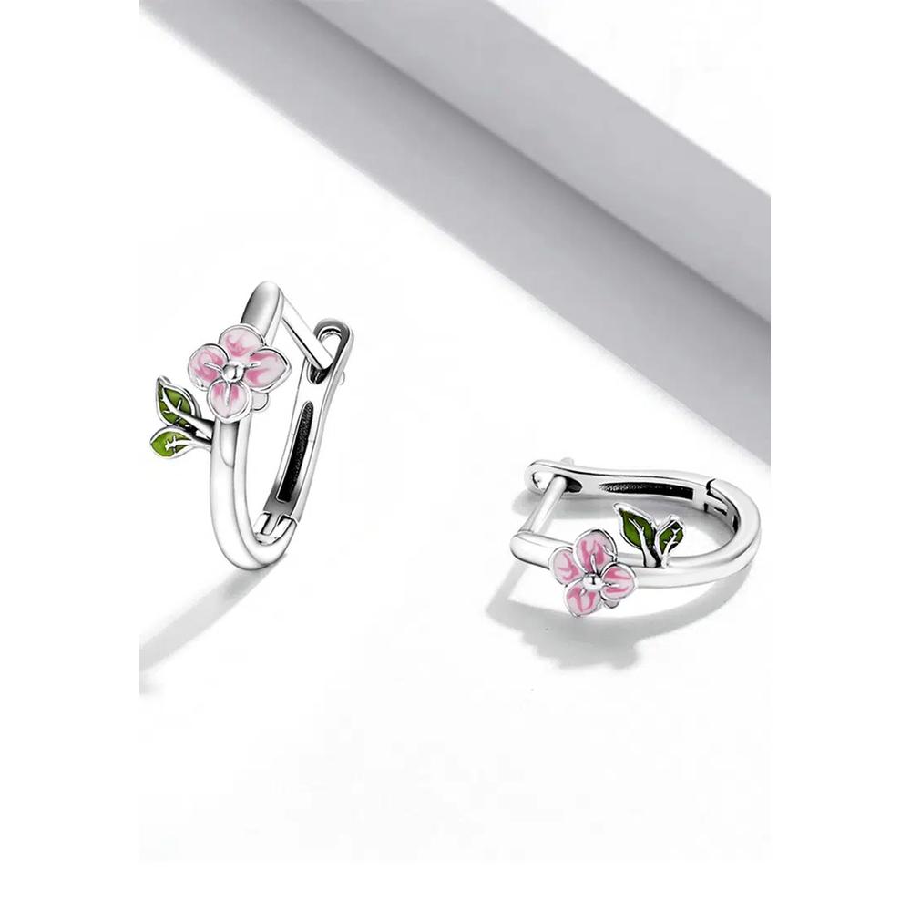 Серьги-конго Flora из стерлингового серебра 925 пробы 3