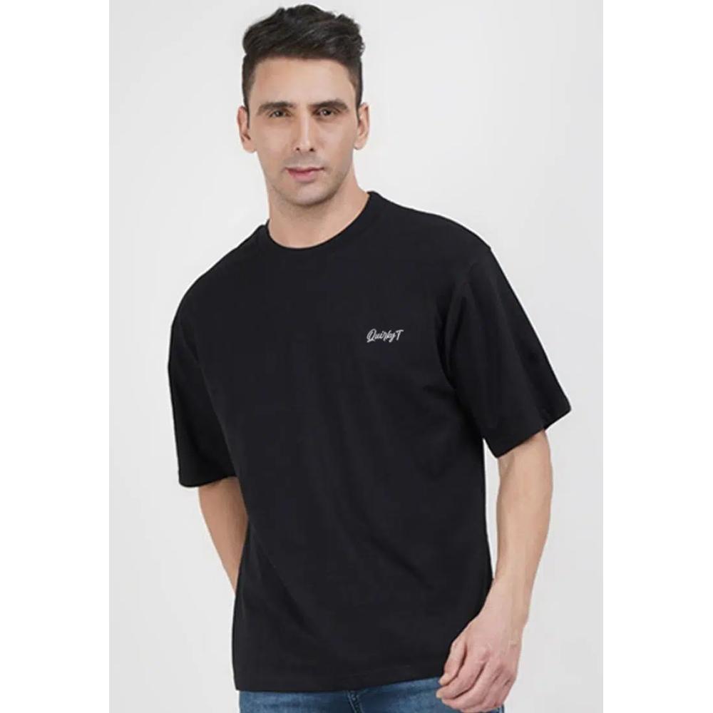 Увеличенная футболка Let Me be Ducked Black Cotton Short Sleeve Regular Fit Tee 4